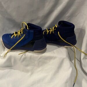 Under Armour Kids' Navy and Yellow basketball shoes